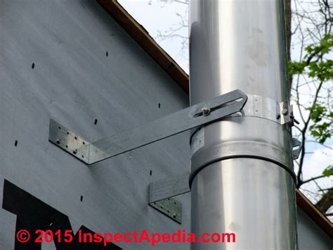 metal chimney support bracket|exposed chimney flue support detail.